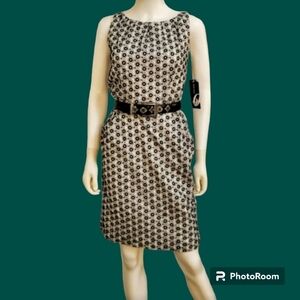 NINE WEST Monochrome Embroidered Eyelet Sleeveless Tank Grunge Dress